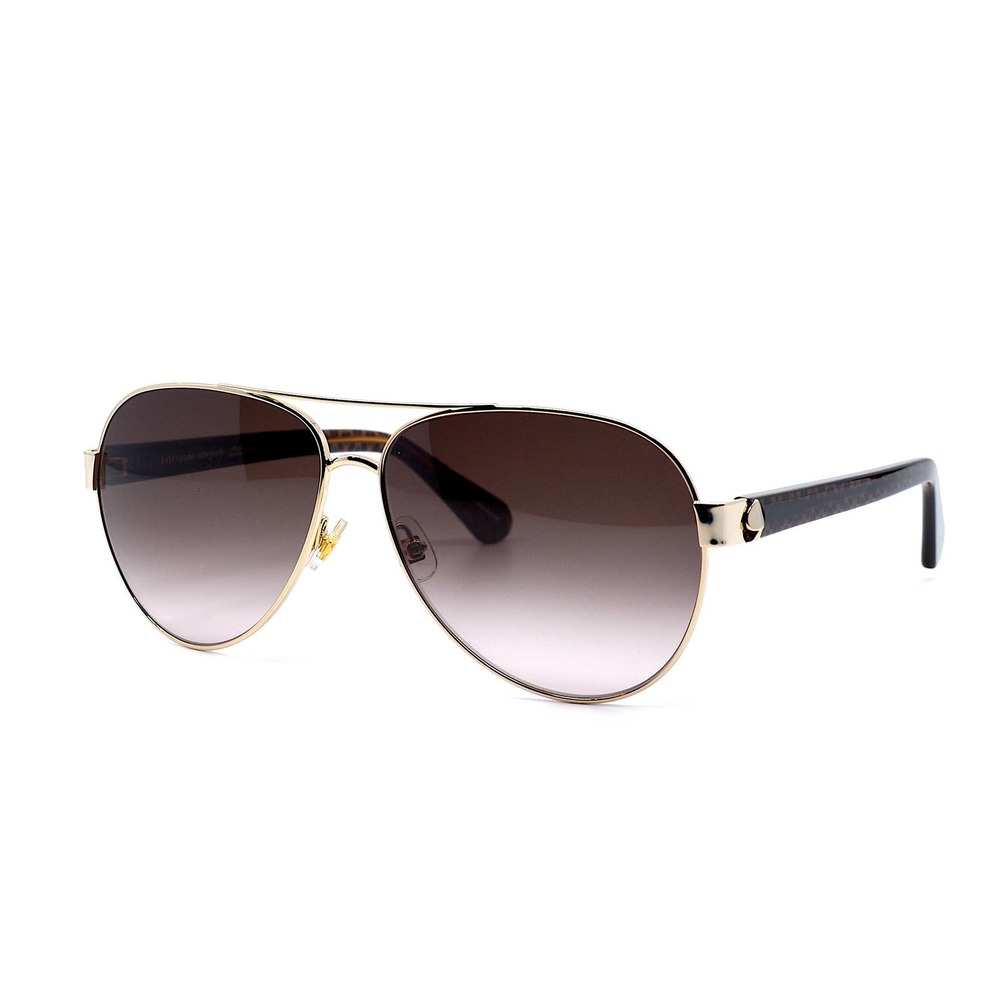 NEW KATE SPADE GENEVA/S 09Q GOLD BROWN AVIATOR WOMEN'S SUNGLASSES